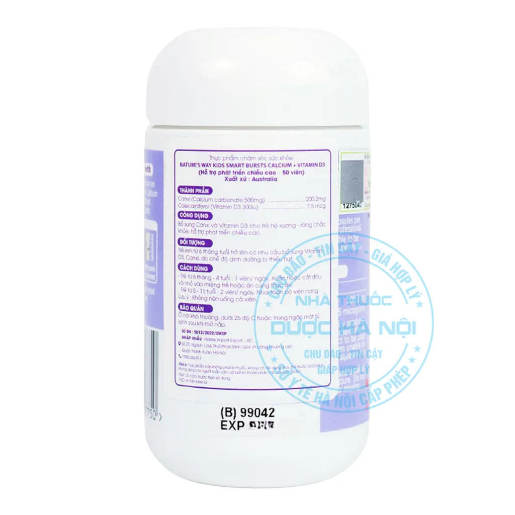Viên uống Nature's Way Kids Smart Bursts Calcium + Vitamin D3