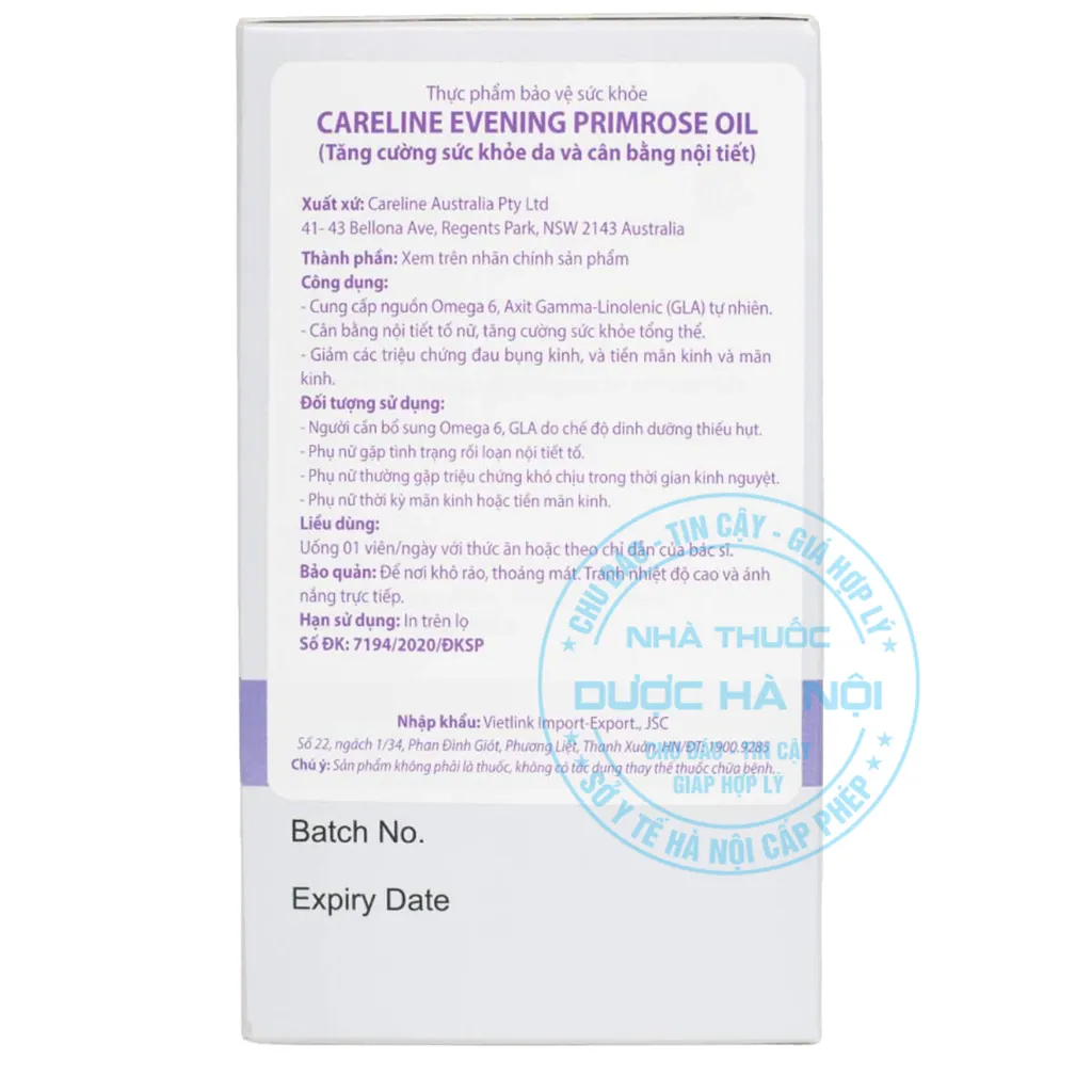 Viên uống Careline Evening Primrose Oil 1000mg