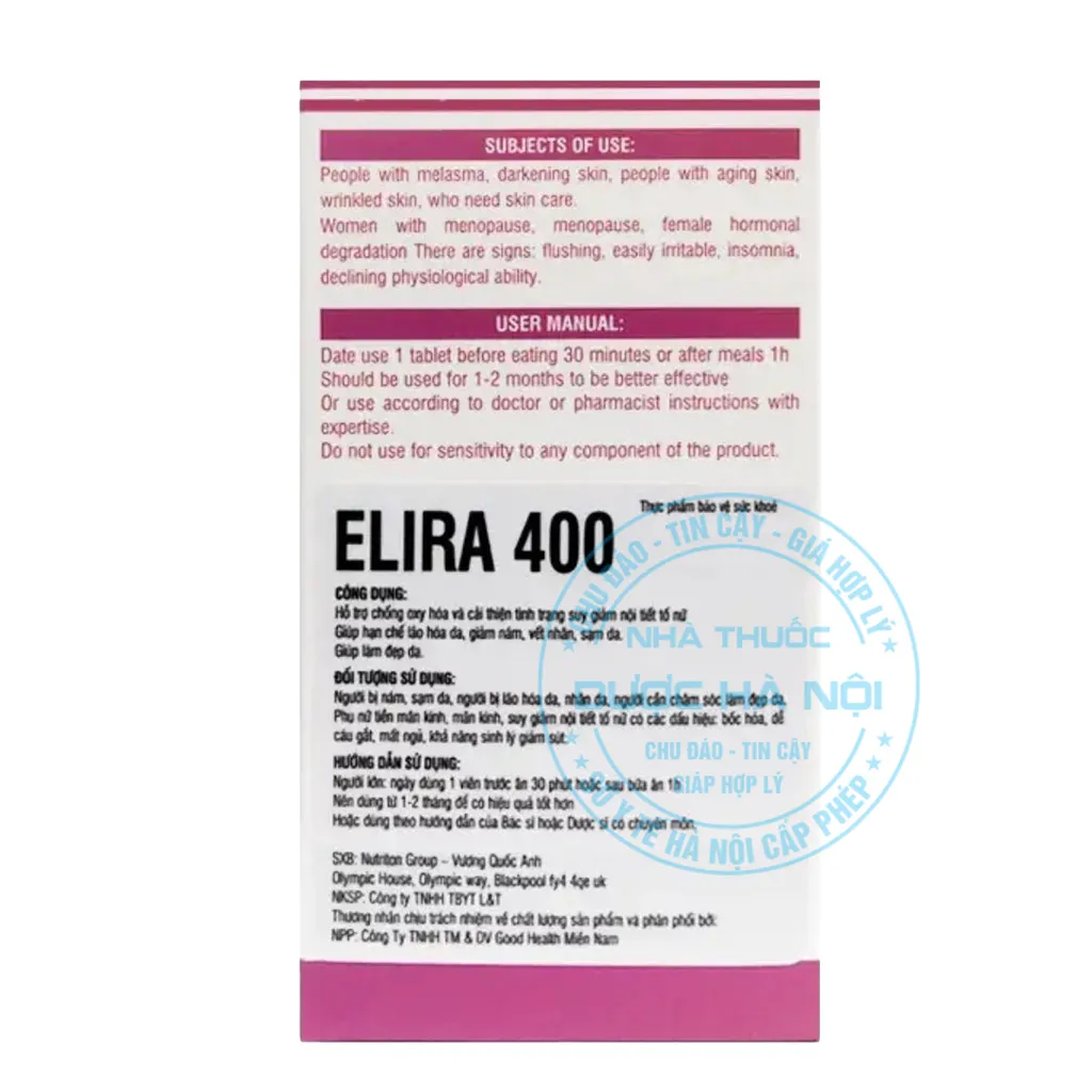 Viên uống Elira 400