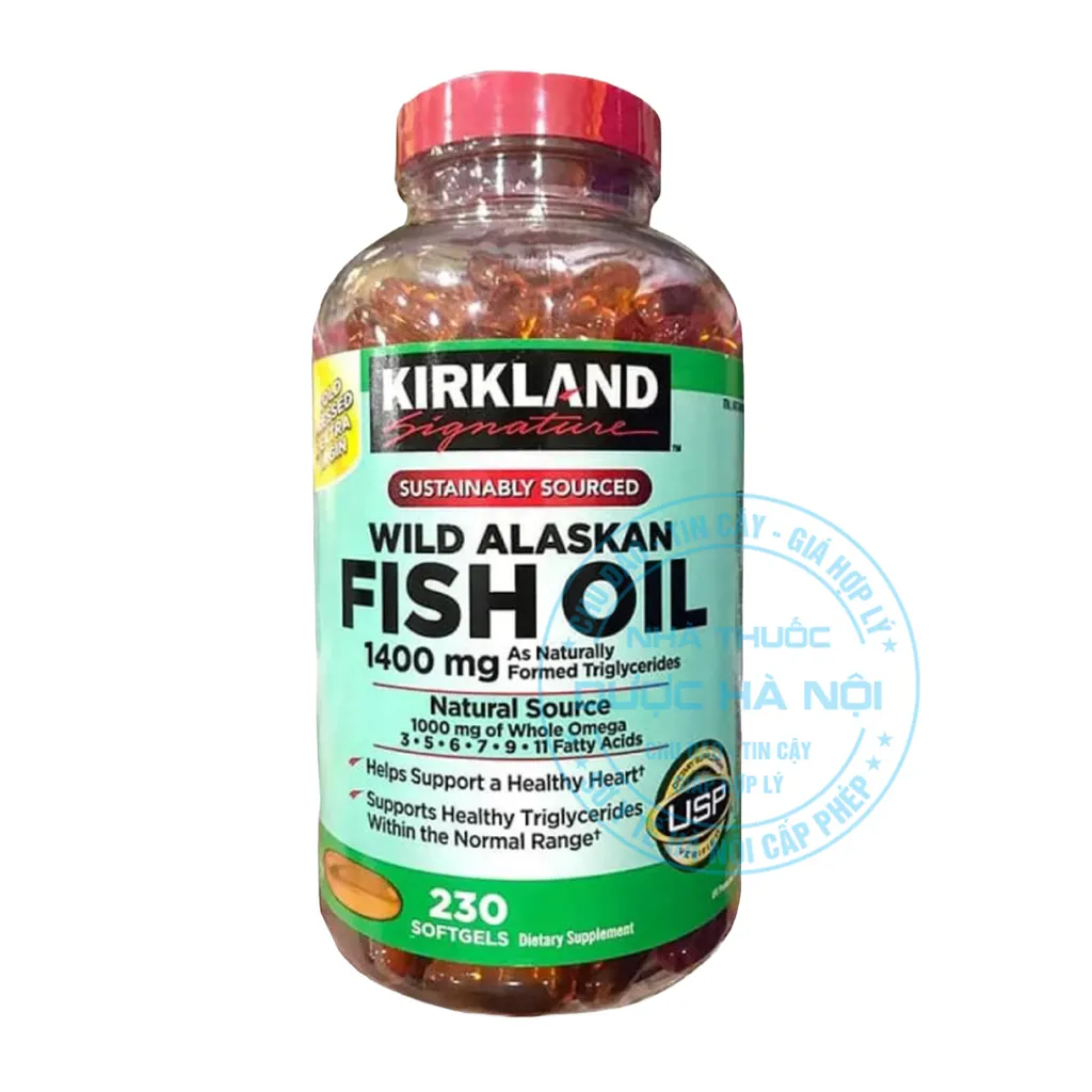 Viên uống Kirkland Wild Alaskan Fish Oil 1400mg