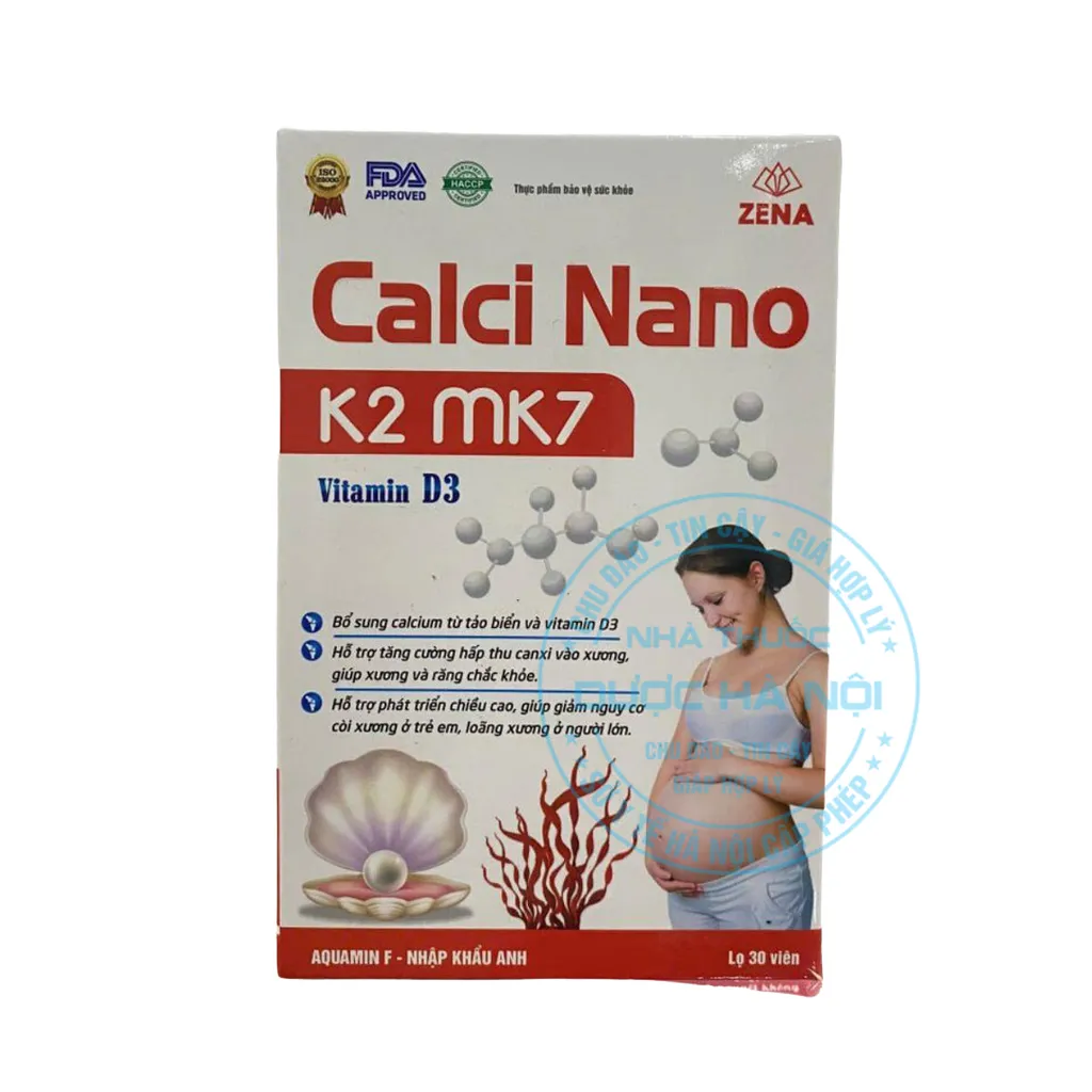 Viên uống Canxi Nano K2 MK7 Vitamin D3 Zena