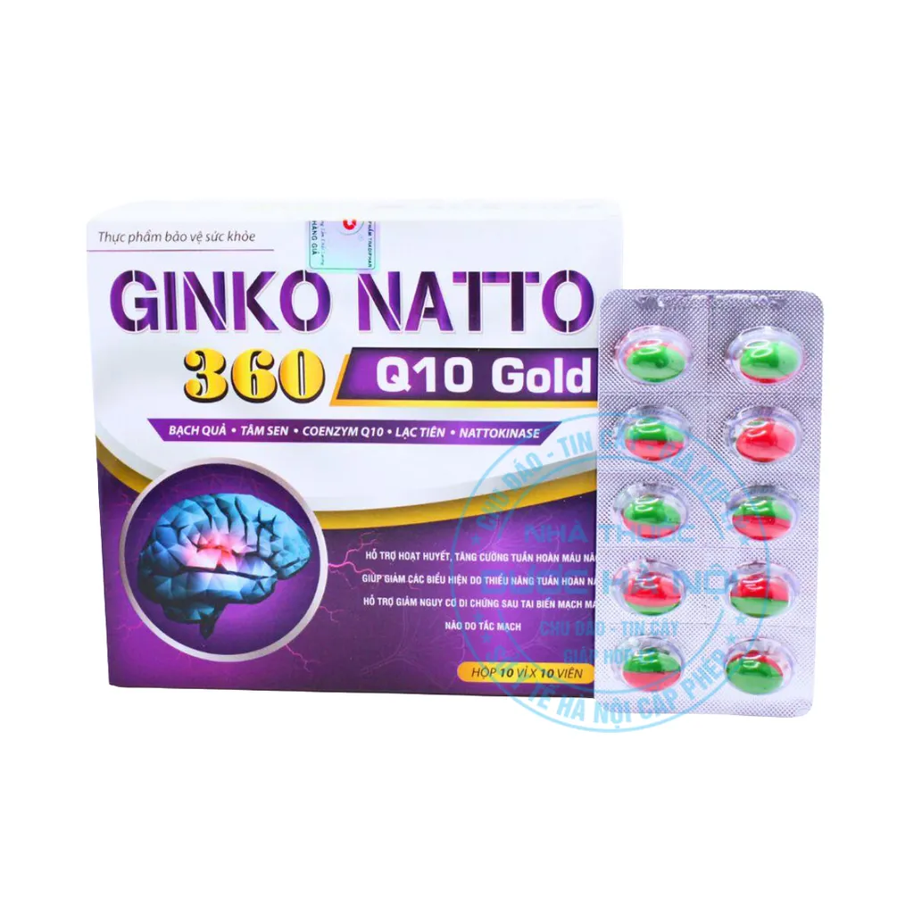 Viên uống Ginkgo Natto 360 Q10 Gold