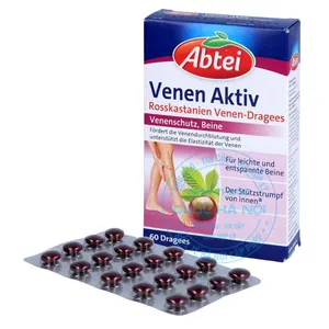 Viên uống Abtei Venen Aktiv Rosskastanien Venen-Dragees hỗ trợ điều trị các triệu chứng của suy giãn tĩnh mạch