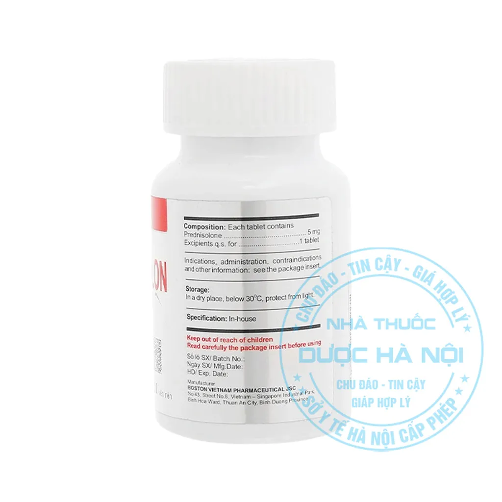 Thuốc Prednisolon Boston 5mg