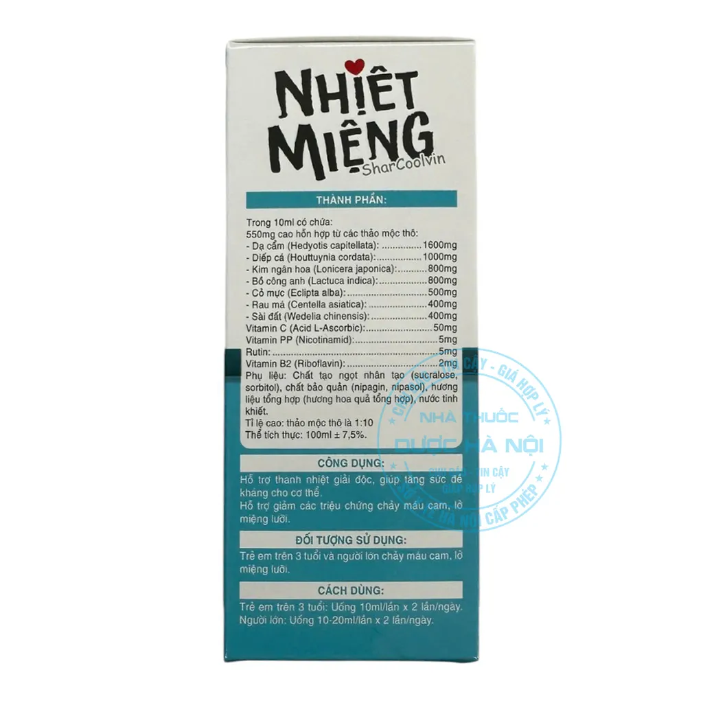 Siro Nhiệt Miệng SharCoolvin