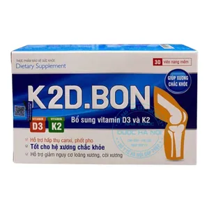 Viên uống K2D.BON Vitamin D3 và K2 hỗ trợ hệ xương chắc khỏe lâu dài