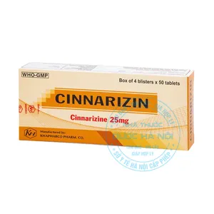 Thuốc Cinnarizin 25mg Khapharco điều trị rối loạn tiền đình, chóng mặt và say tàu xe
