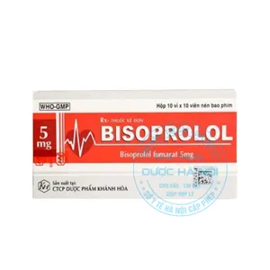 Thuốc Bisoprolol 5mg Khapharco điều trị tăng huyết áp, đau thắt ngực và suy tim mạn tính