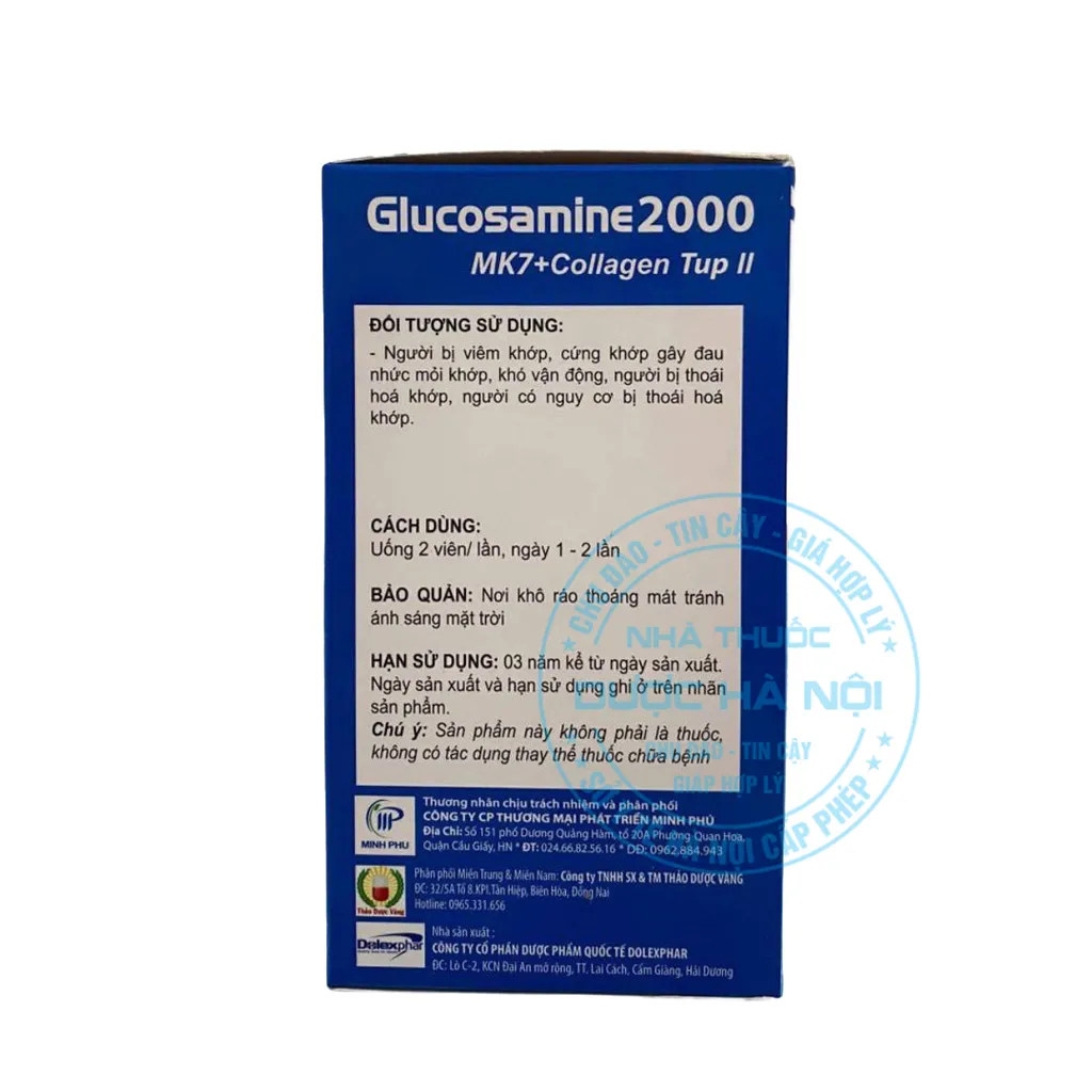 Viên uống Glucosamine 2000 MK7 + Collagen Tup II