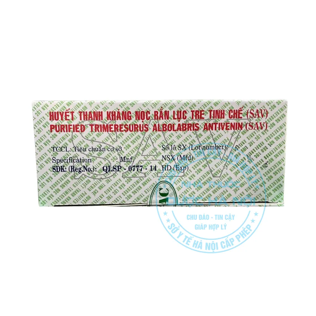 Huyết thanh kháng nọc rắn Lục tre tinh chế (SAV)