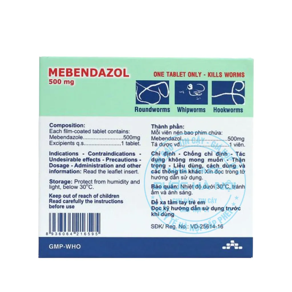 Thuốc Mebendazol 500mg