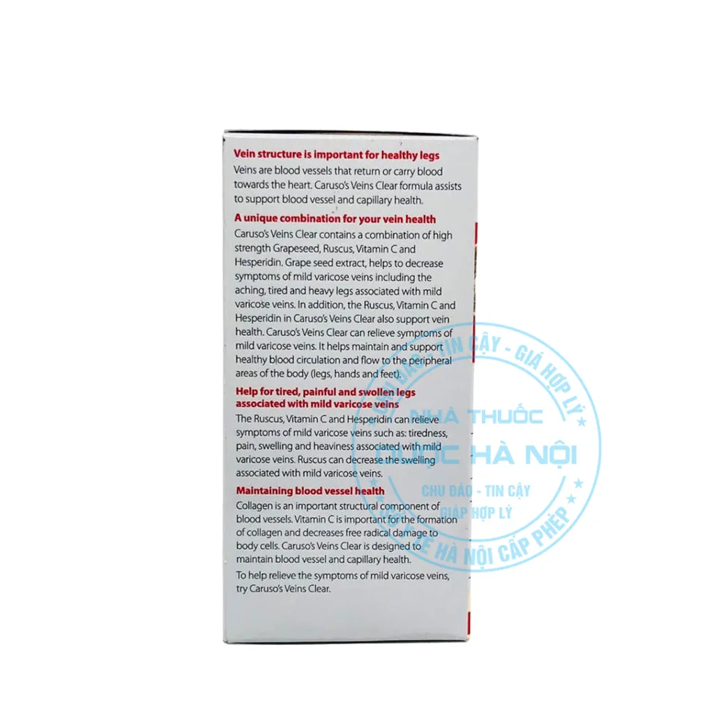 Viên uống Carusos Veins Clear