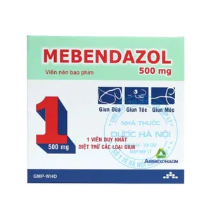 Thuốc Mebendazol 500mg điều trị nhiễm ký sinh trùng giun sán