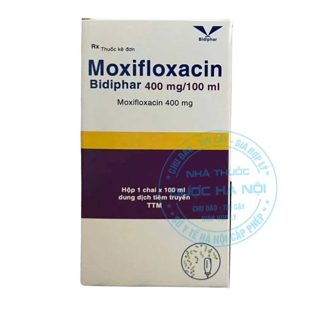 Thuốc Moxifloxacin Bidiphar 400mg/100ml