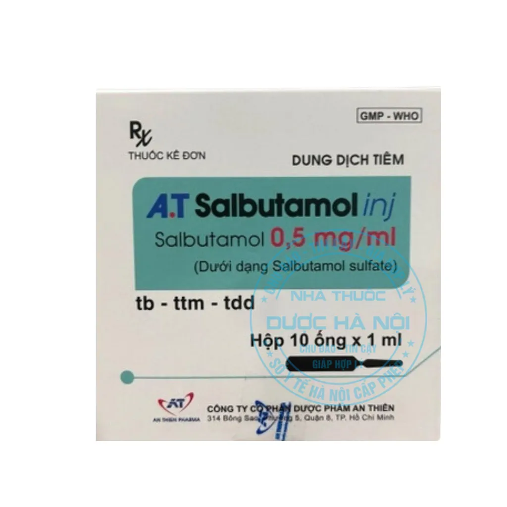Thuốc A.T Salbutamol inj 0.5mg/ml