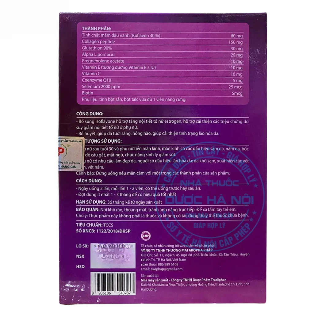 Viên uống Soy Isoglavones Akopha