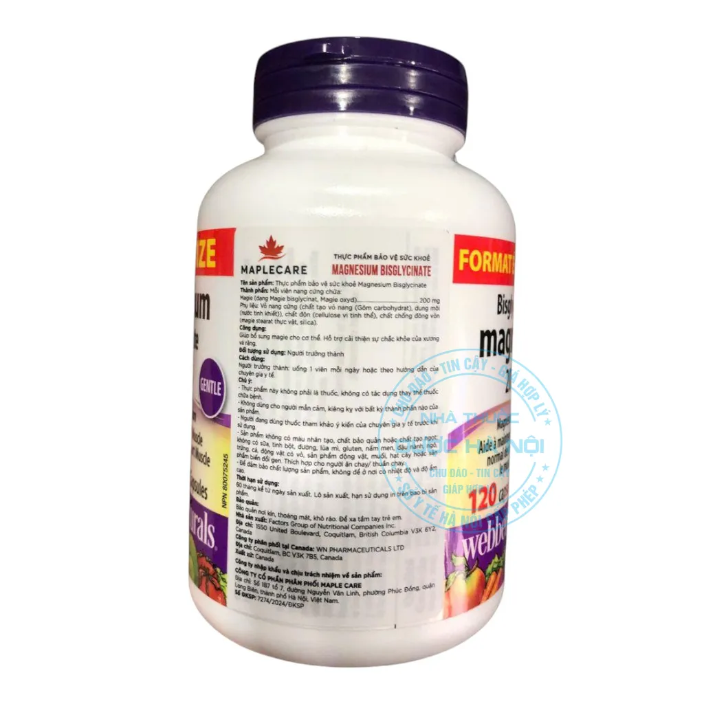 Webber Naturals Magnesium Bisglycinate 200mg