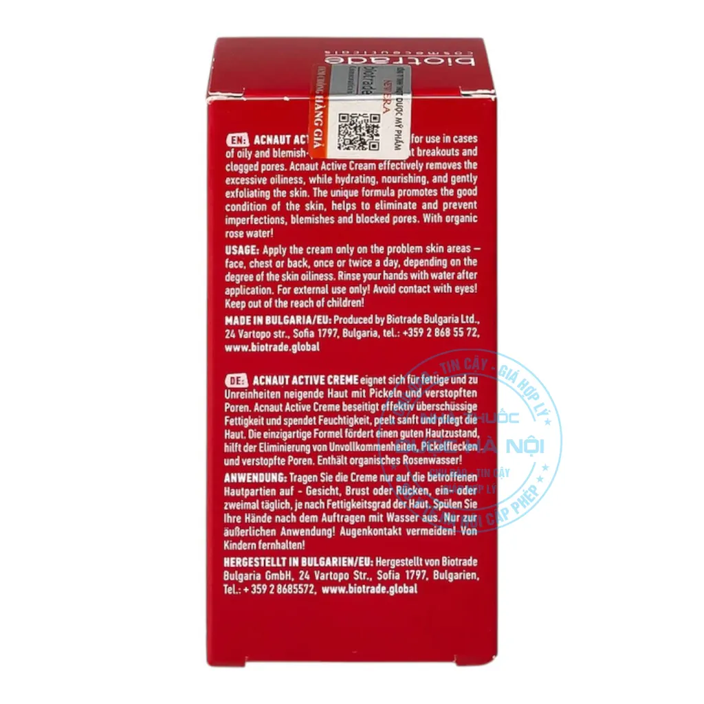 Kem bôi Biotrade Acnaut Active Cream hỗ trợ cải thiện mụn viêm