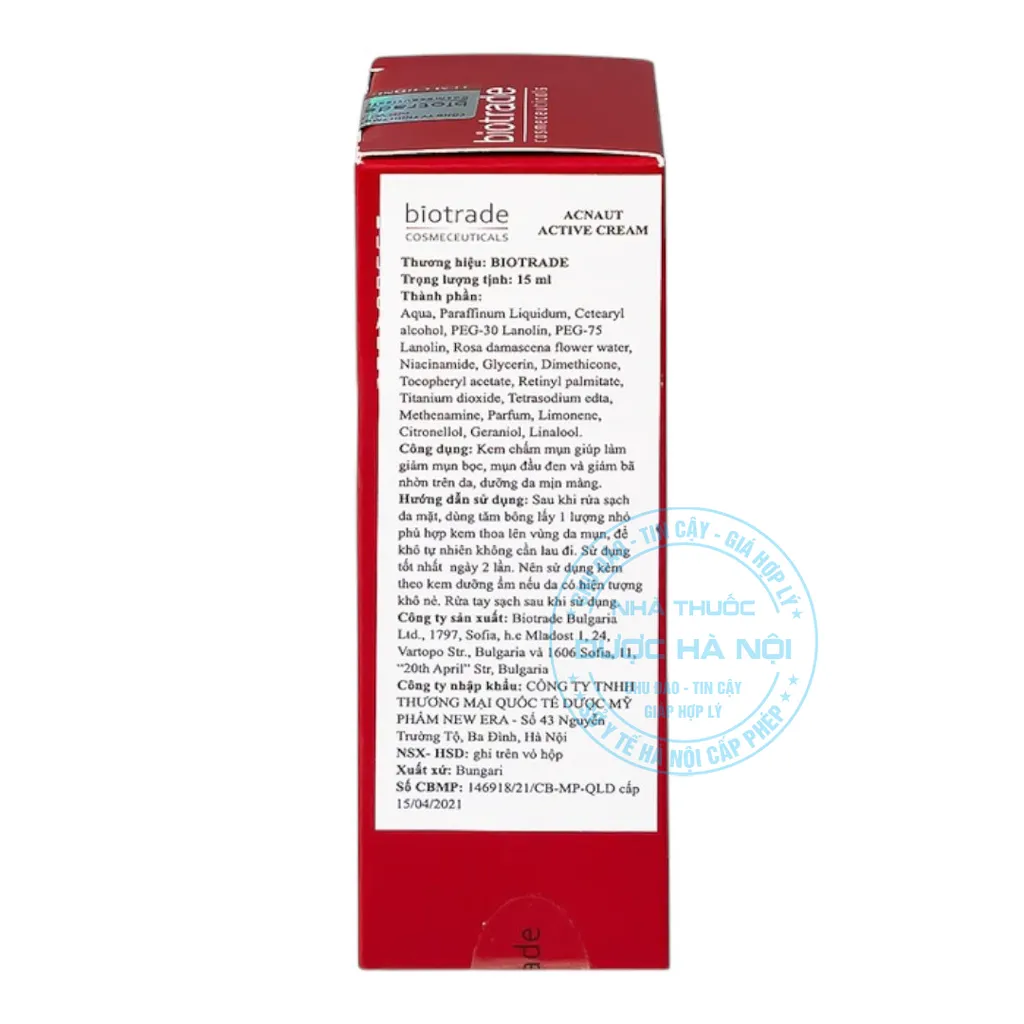 Kem bôi Biotrade Acnaut Active Cream hỗ trợ cải thiện mụn viêm