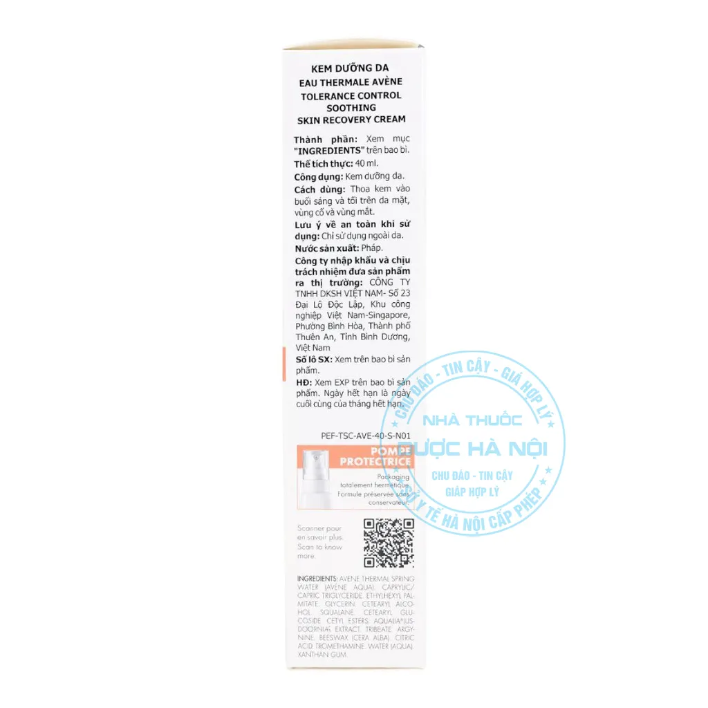 kem dưỡng da Avene Tolerance Control