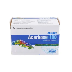 Thuốc điều trị tiểu đường SaVi Acarbose 100  (Hộp 10 vỉ x10 viên)
