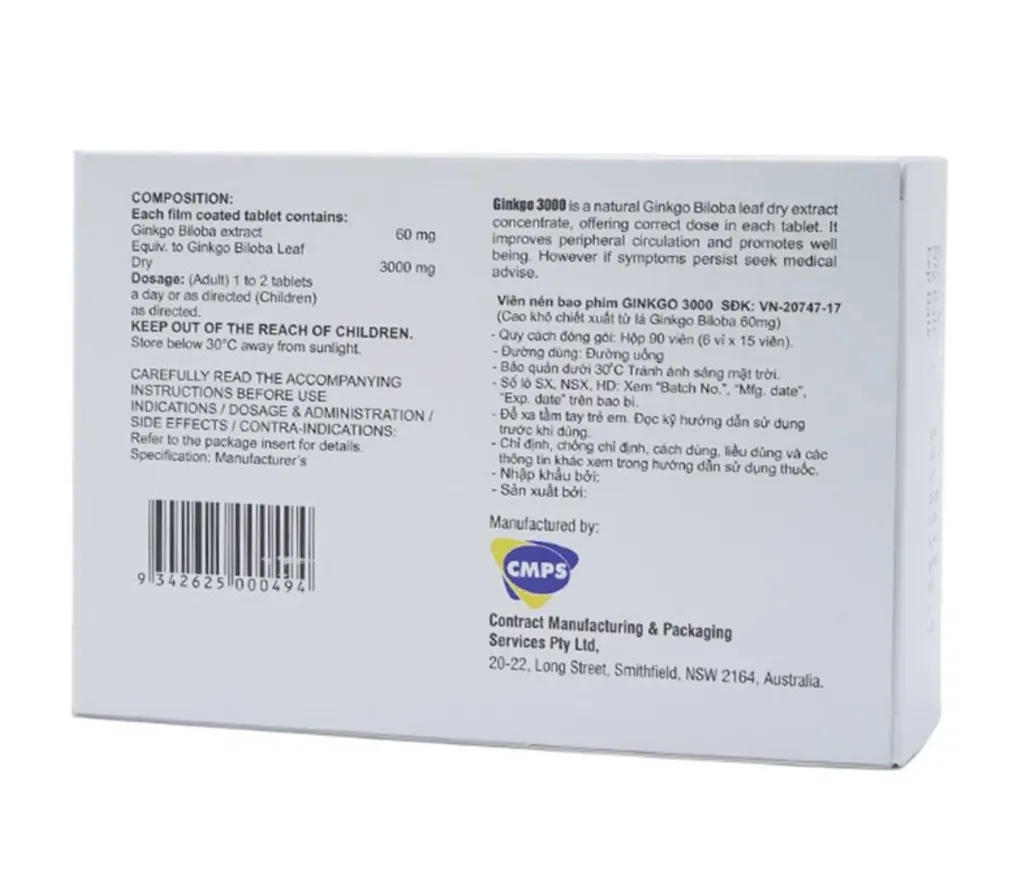 thuốc hoạt huyết Ginkgo 3000 CMPS