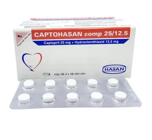 Thuốc huyết áp Captohasan comp 25/12.5 (Hộp 10 vỉ x10 viên)