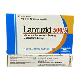 Thuốc tiểu đường Lamuzid 500/5 (Hộp 3 vỉ x10 viên)