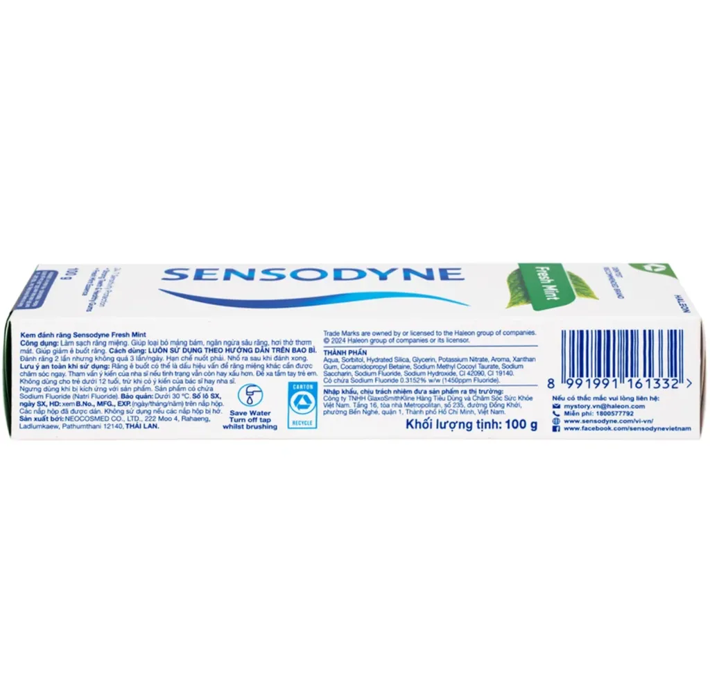 Kem đánh răng Sensodyne Fresh Mint bạc hà