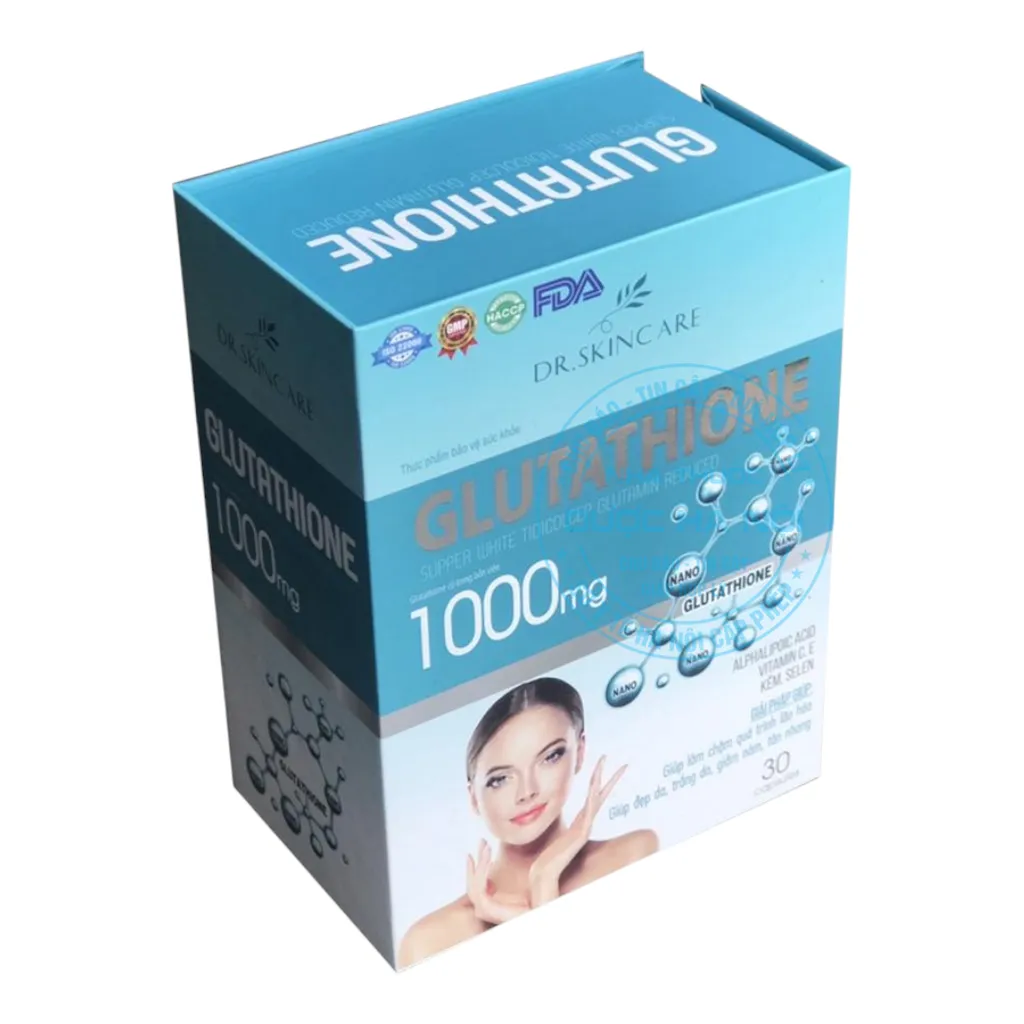 viên uống glutathione 1000mg Viên uống đẹp da Glutathione 1000mg bổ sung dinh dưỡng chất lượng cao