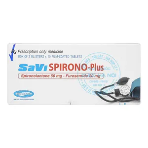 Thuốc Savi Spirono Plus 50mg/20mg kiểm soát huyết áp hiệu quả ( hộp 20 viên )