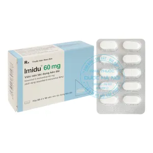 Thuốc RImidu 60mg phòng ngừa cơn đau thắt ngực và hỗ trợ điều trị suy tim (Hộp 3vỉ x10viên)