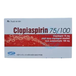 Thuốc Clopiaspirin 75/100 phòng ngừa huyết khối, nhồi máu cơ tim ( hộp 30 viên )